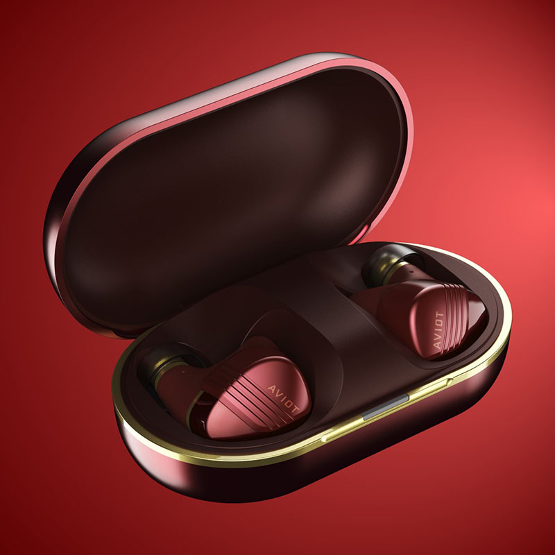 ●完全ワイヤレスイヤホン TE-W1-RD ダークレッド