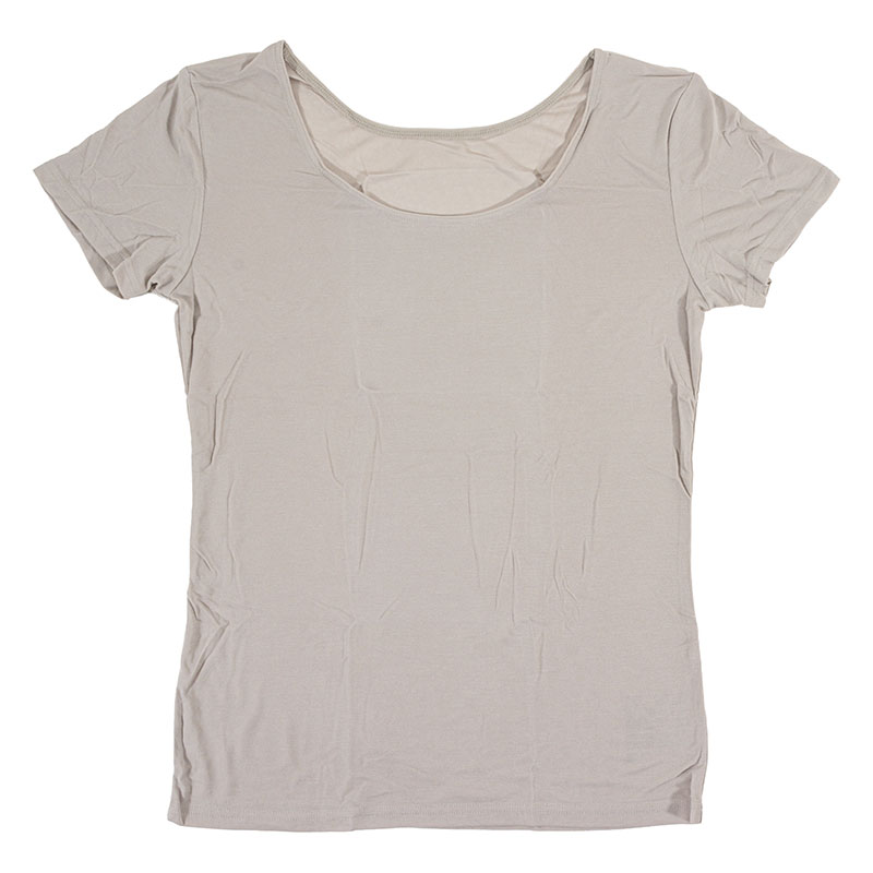 レディース さらさら吸汗速乾 インナー 3分袖 グレージュ