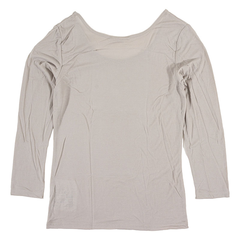 レディース さらさら吸汗速乾 インナー 8分袖 グレージュ
