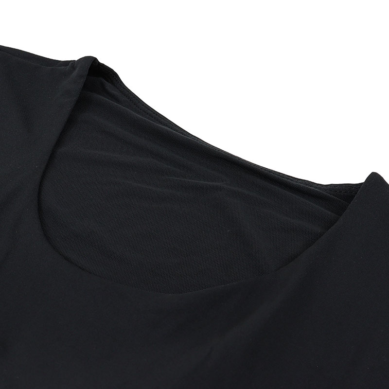 レディース DRY インナー カップ付きフレンチ袖 ブラック