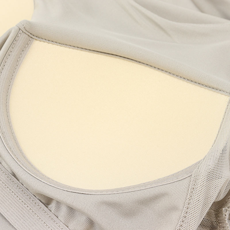レディース DRY インナー カップ付きフレンチ袖 グレージュ