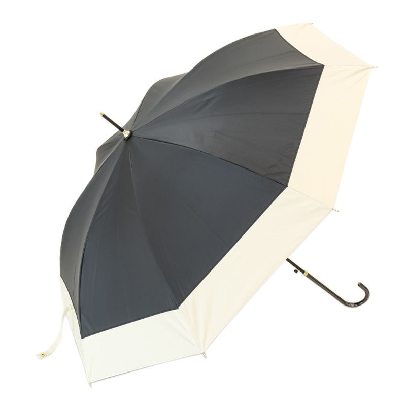 晴雨兼用バイカラー長傘 58cm ブラック