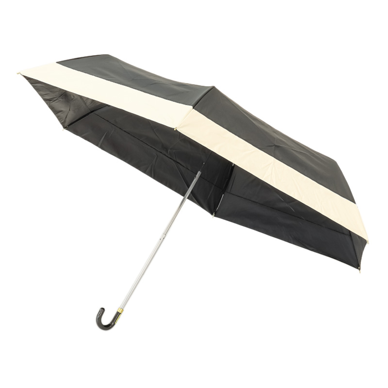 晴雨兼用バイカラー折傘 55cm ブラック