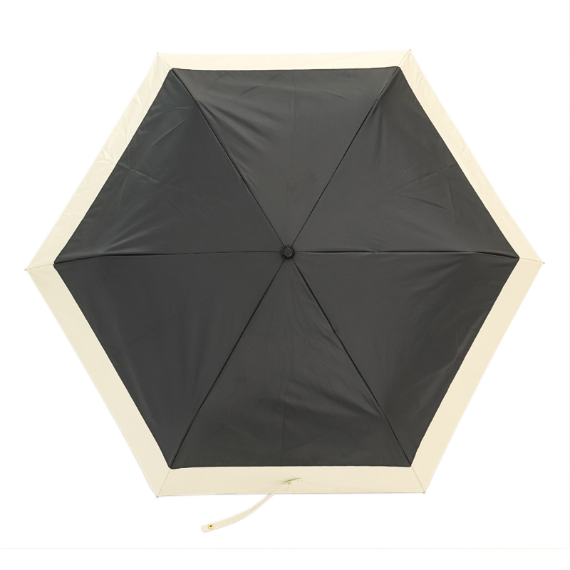 晴雨兼用バイカラー折傘 55cm ブラック