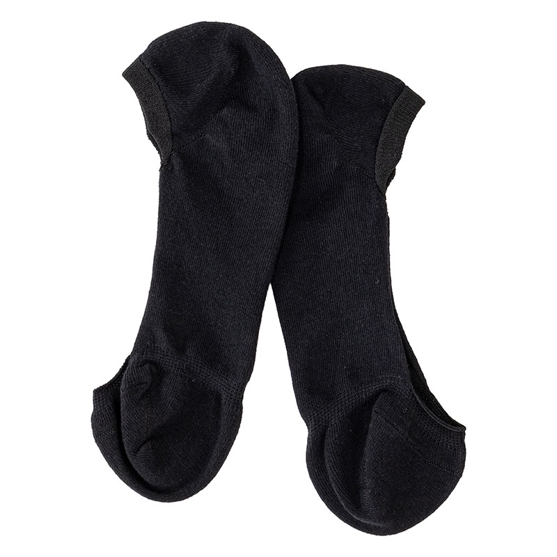 レディース ベリーショートソックス｜浅め 3足組 ブラック 23-25