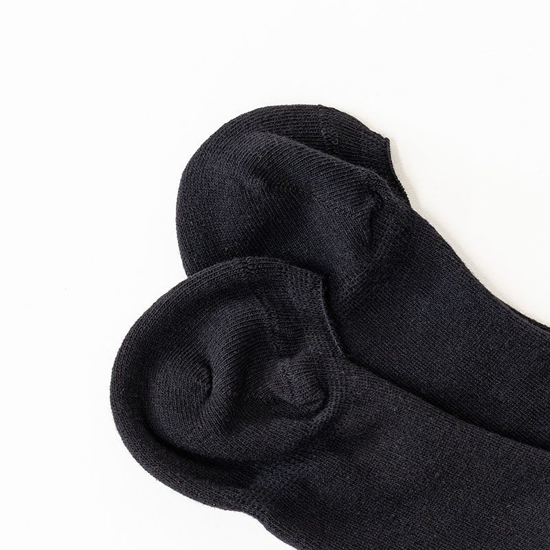 レディース ベリーショートソックス｜浅め 3足組 ブラック 23-25