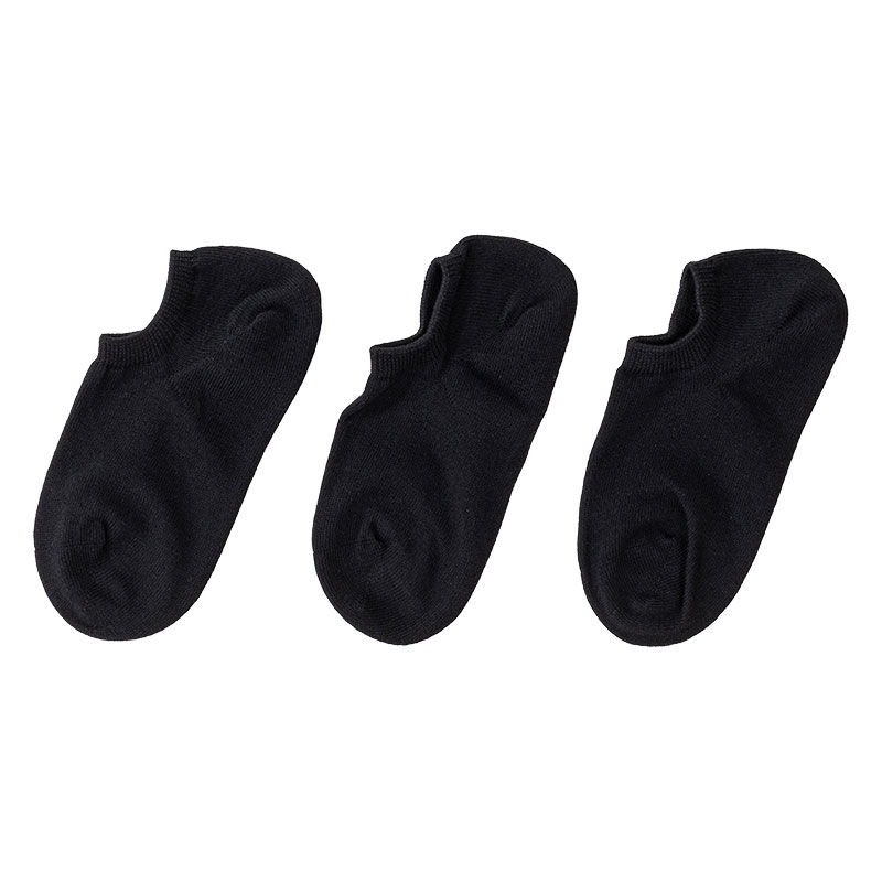 レディース スニーカーソックス 3足組 ブラック 23-25