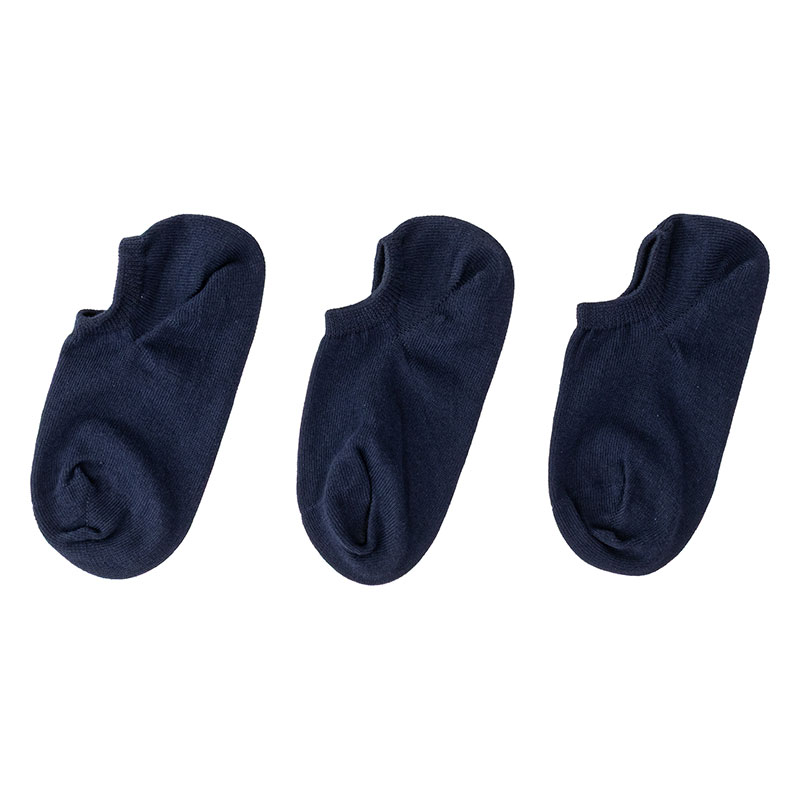 レディース スニーカーソックス 3足組 ネイビー 23-25