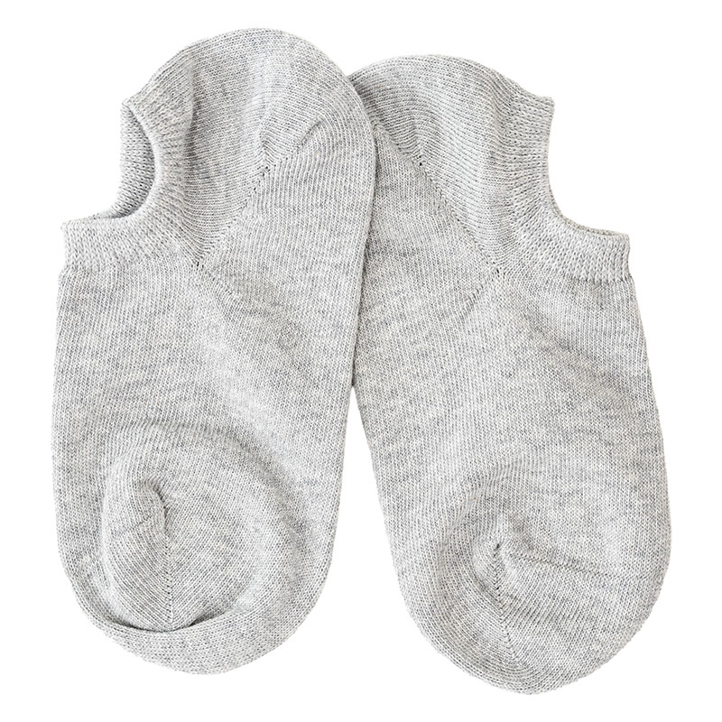レディース スニーカーソックス 3足組 杢グレー 23-25
