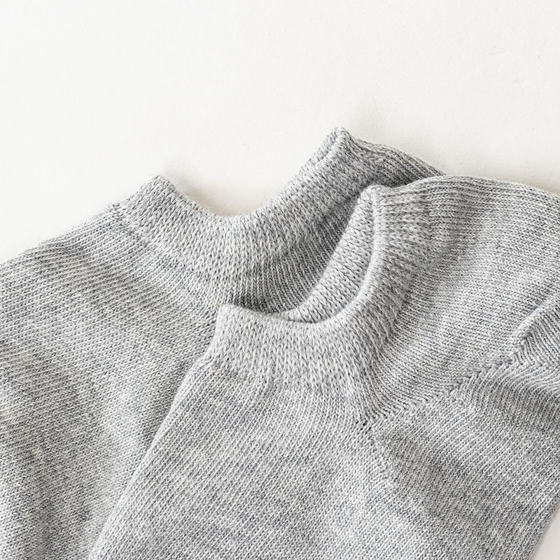 レディース スニーカーソックス 3足組 杢グレー 23-25