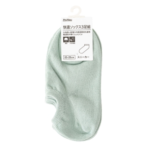 レディース スニーカーソックス 3足組 ミント 23-25