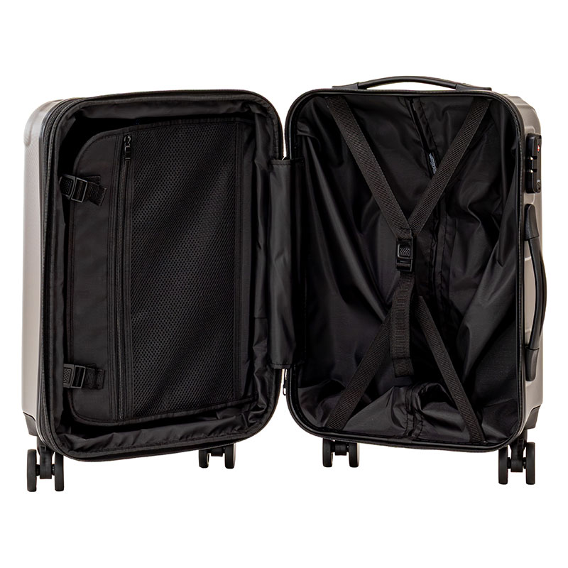 機内持込可 Wキャスター 拡張キャリーケース46 FAC24V-46 46cm シルバー 23