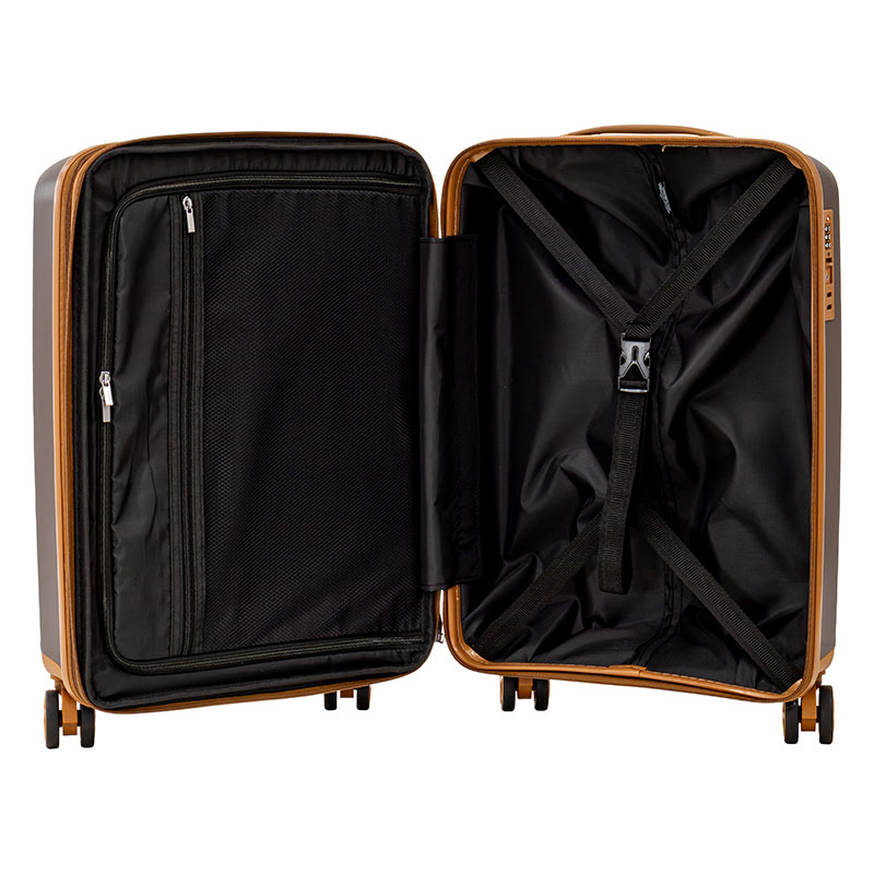 8輪 拡張キャリーケース 50cm チョコレート FAC24Y-50