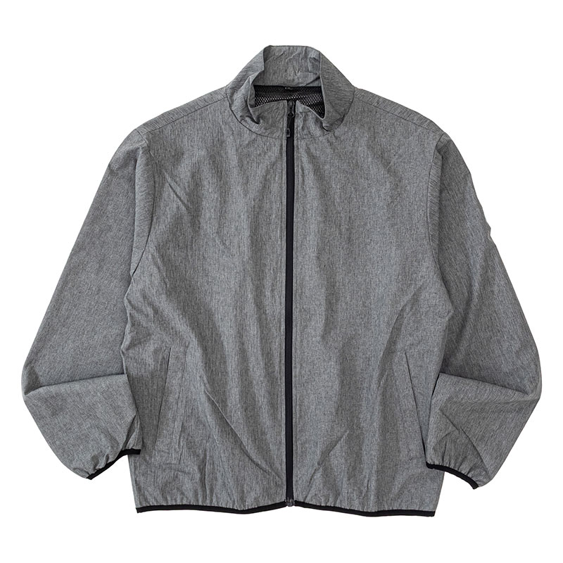 メンズ 防風撥水ジャケット 杢チャコール