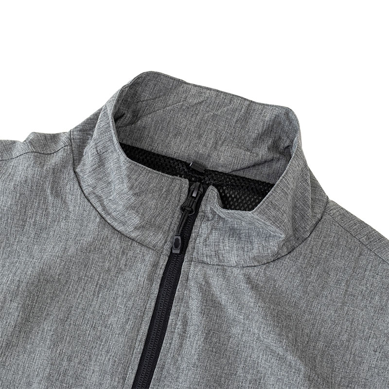 メンズ 防風撥水ジャケット 杢チャコール