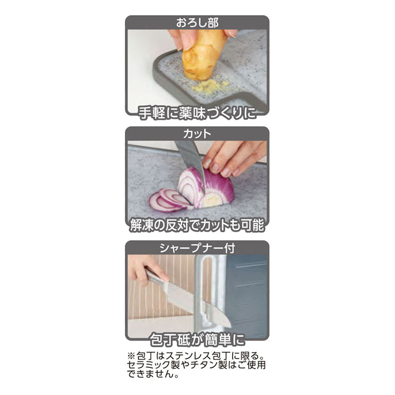 マルチに使える 解凍プレート付まな板 Ｍ