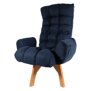 肘付き回転高座椅子 ネイビー