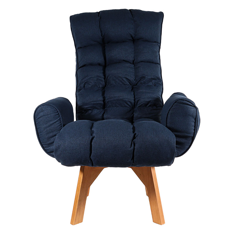 肘付き回転高座椅子 ネイビー