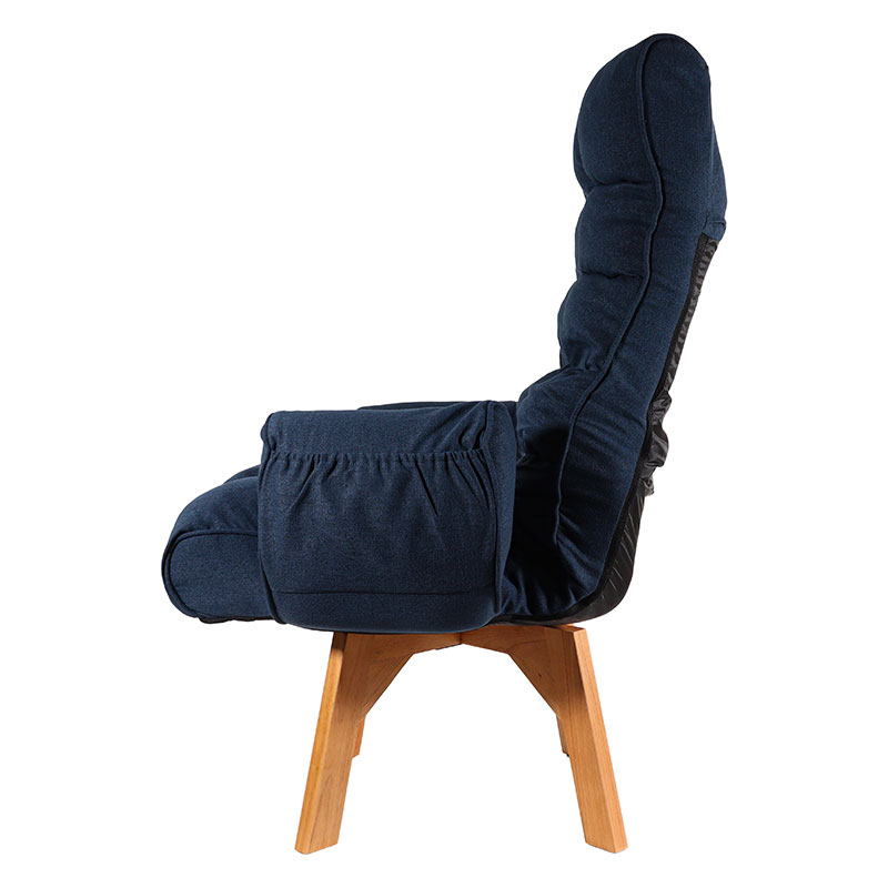 肘付き回転高座椅子 ネイビー