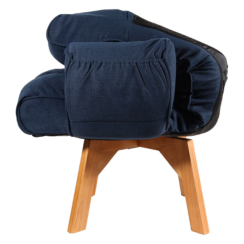 肘付き回転高座椅子 ネイビー