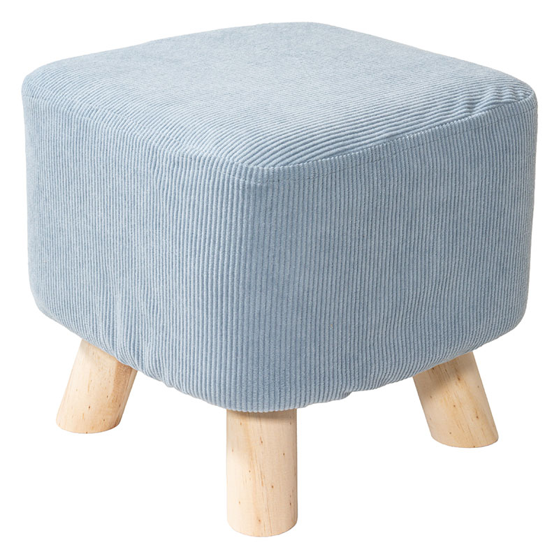 4つ脚 四角形スツール ブルー 28×28cm