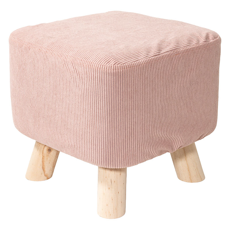 4つ脚 四角形スツール ピンク 28×28cm