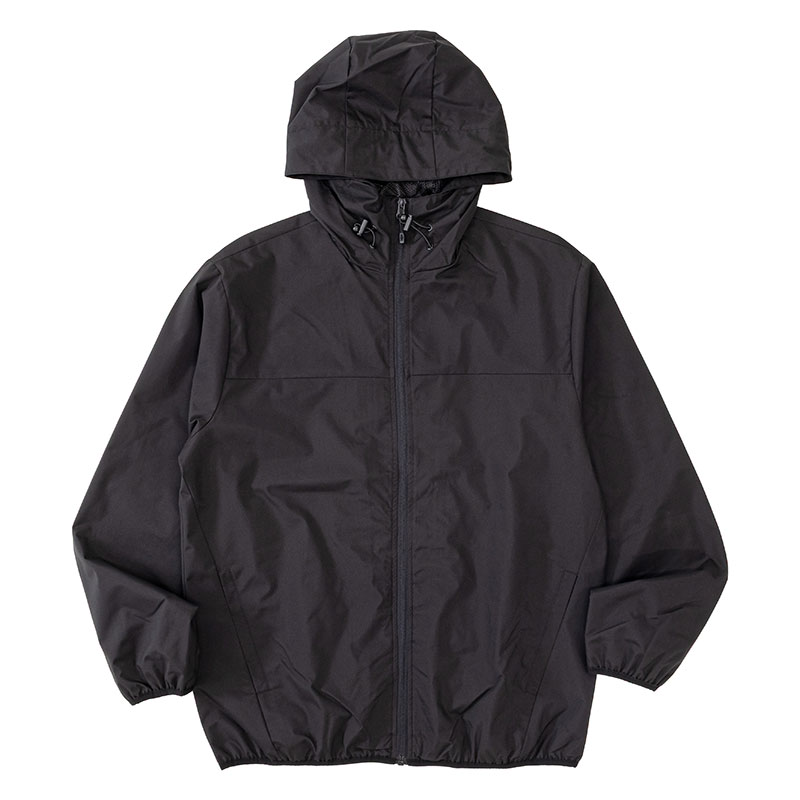 メンズ 防風撥水パーカー ブラック