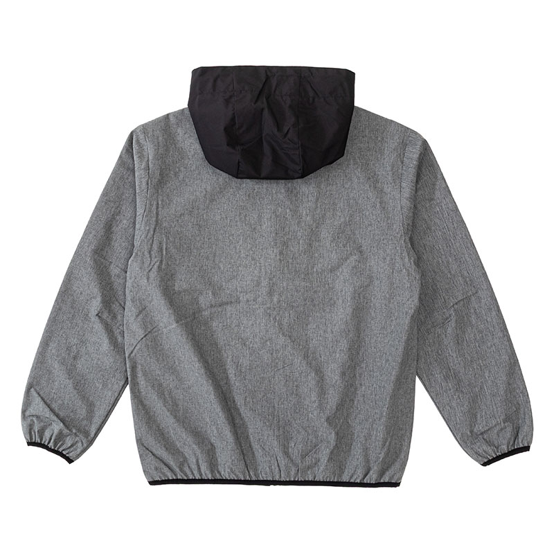 メンズ 防風撥水パーカー 杢チャコール