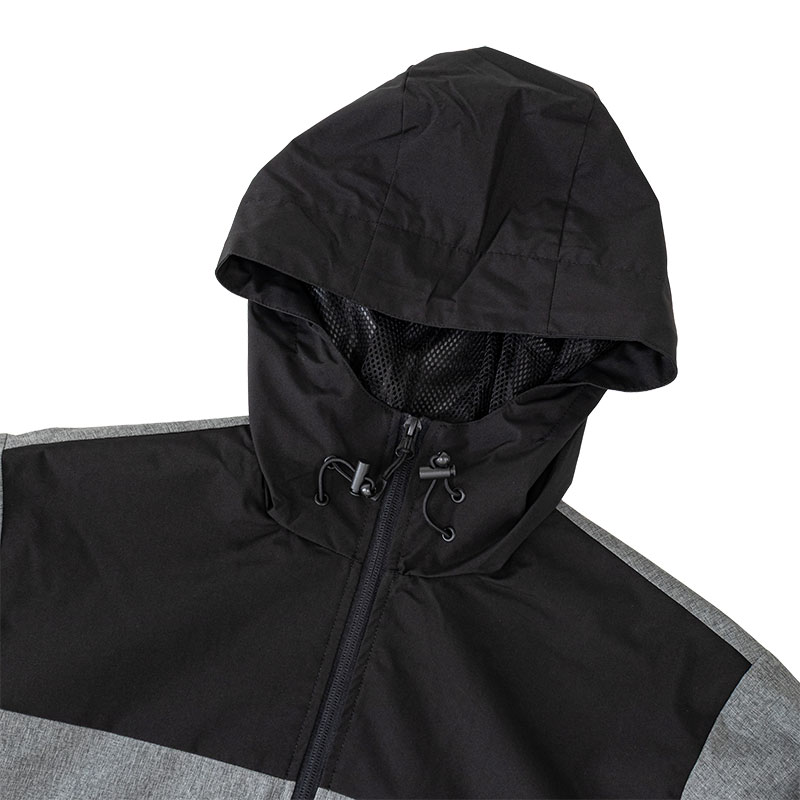 メンズ 防風撥水パーカー 杢チャコール