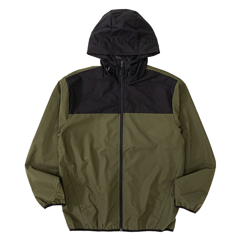 メンズ 防風撥水パーカー カーキ