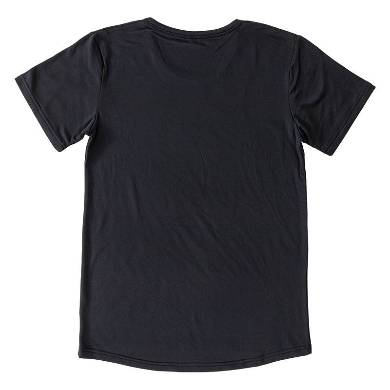 メンズ 裏起毛インナー 半袖 丸首 ブラック