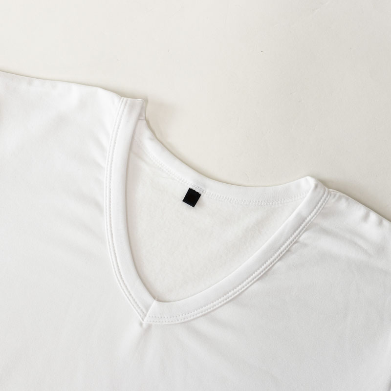 メンズ 裏起毛インナー 半袖 丸首 ホワイト
