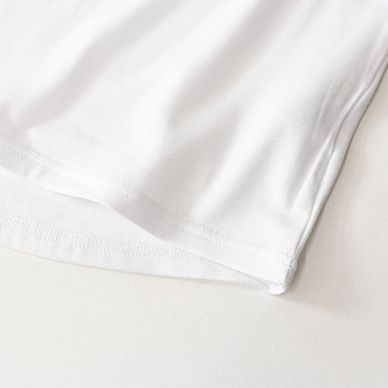 メンズ 裏起毛インナー 半袖 丸首 ホワイト