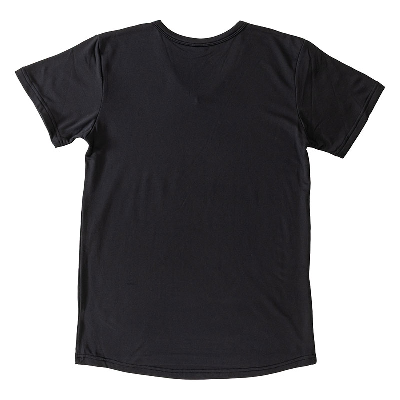 メンズ 裏起毛インナー 半袖 丸首 ブラック