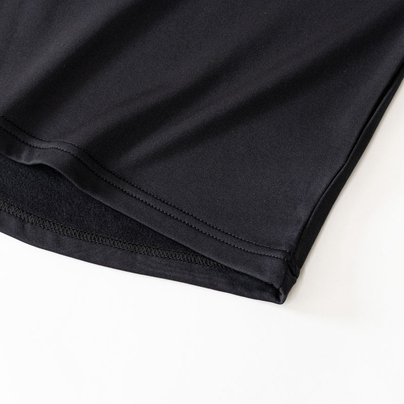 メンズ 裏起毛インナー 半袖 丸首 ブラック