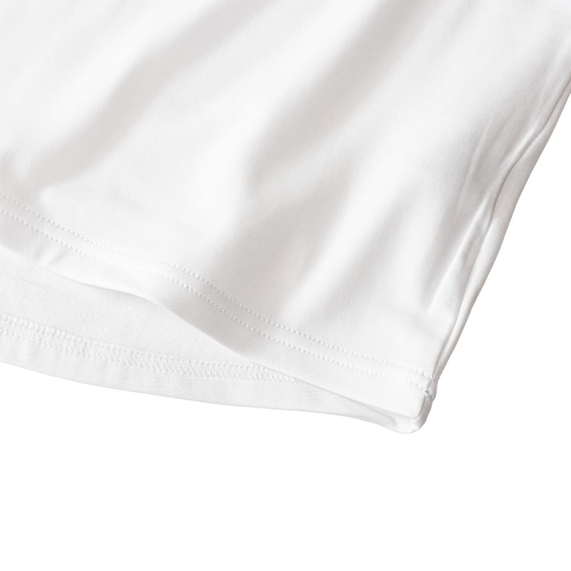 メンズ 裏起毛インナー 9分袖 丸首 ホワイト