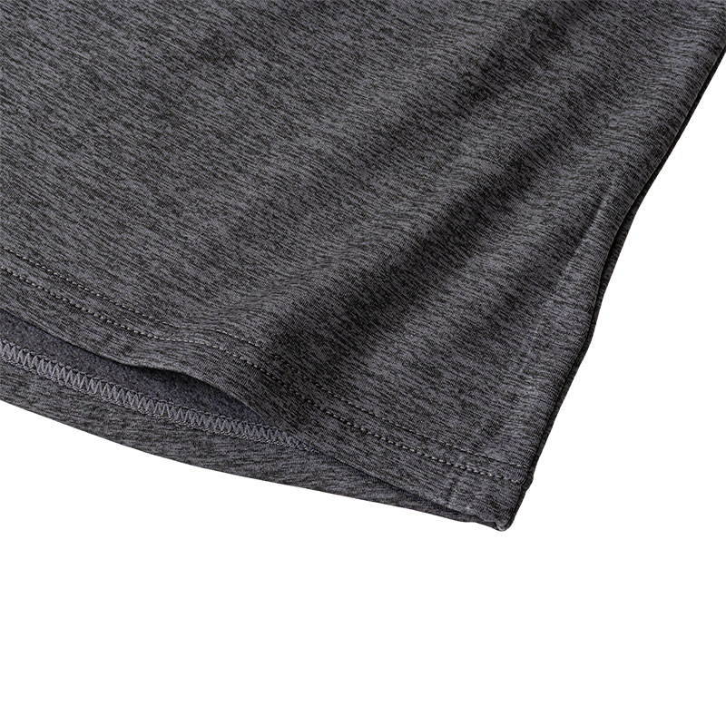 メンズ 裏起毛インナー 9分袖 丸首 杢チャコール