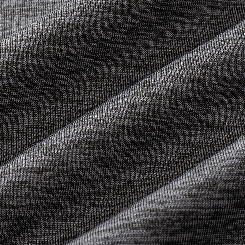 メンズ 裏起毛インナー 9分袖 丸首 杢チャコール