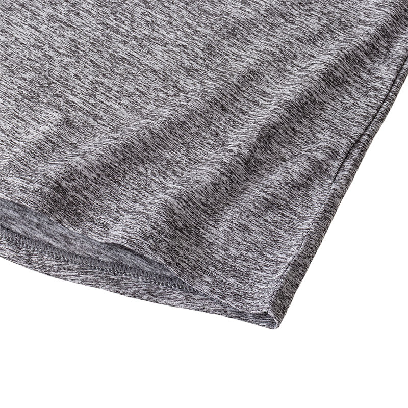 メンズ 裏起毛インナー 9分袖 丸首 杢グレー