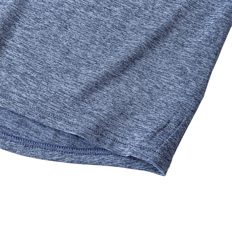 メンズ 裏起毛インナー 9分袖 丸首 杢ネイビー