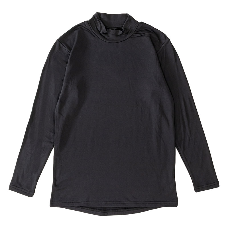 メンズ 裏起毛インナー 9分袖 ハイネック ブラック