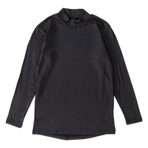 メンズ 裏起毛インナー 9分袖 ハイネック ブラック