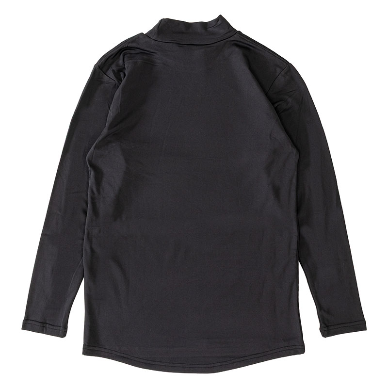 メンズ 裏起毛インナー 9分袖 ハイネック ブラック