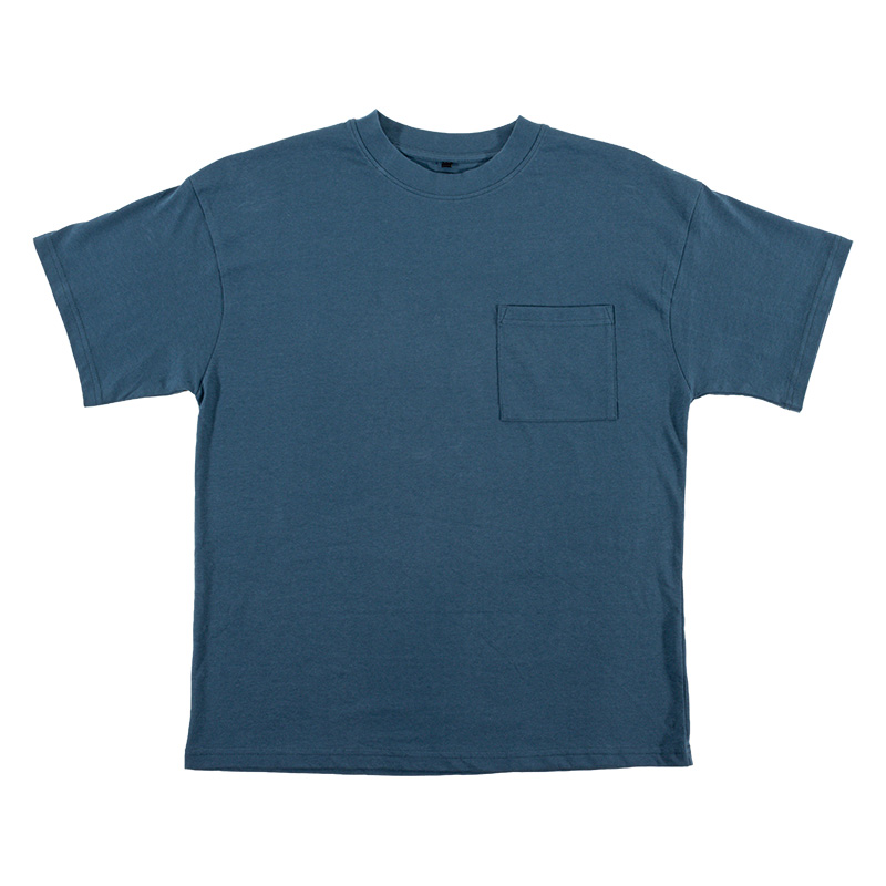 メンズ ポケット付きTシャツ 半袖 杢ブルー