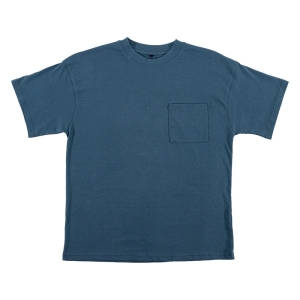 メンズ ポケット付きTシャツ 半袖 杢ブルー