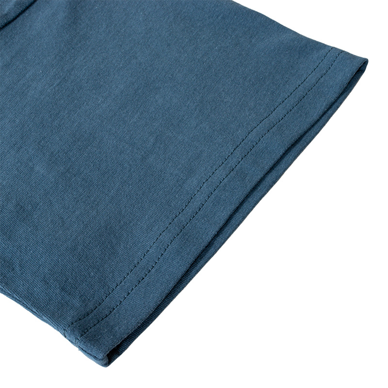 メンズ ポケット付きTシャツ 半袖 杢ブルー