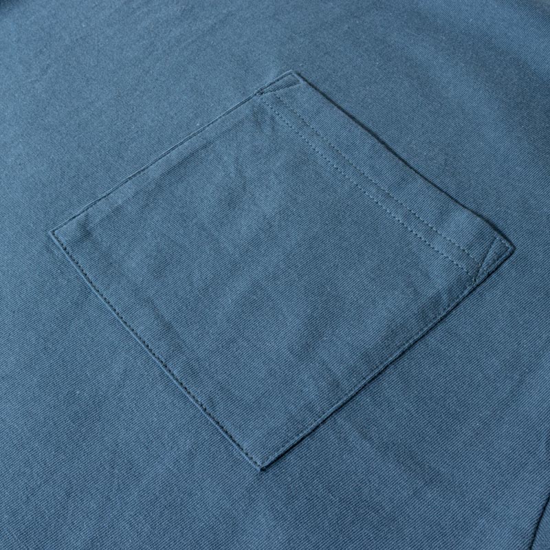 メンズ ポケット付きTシャツ 半袖 杢ブルー