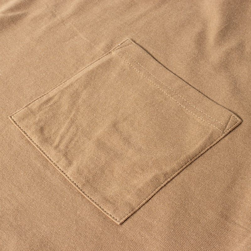 メンズ ポケット付きTシャツ 半袖 キャメル