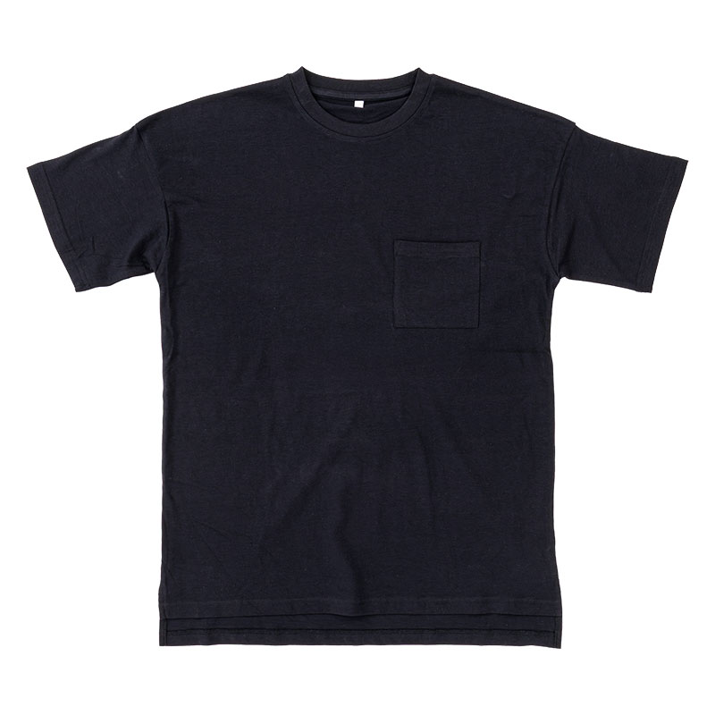 レディース ポケット付きTシャツ 半袖 ブラック