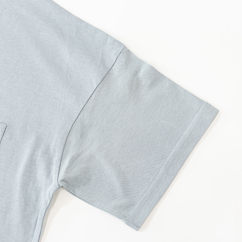 レディース ポケット付きTシャツ 半袖 サックス